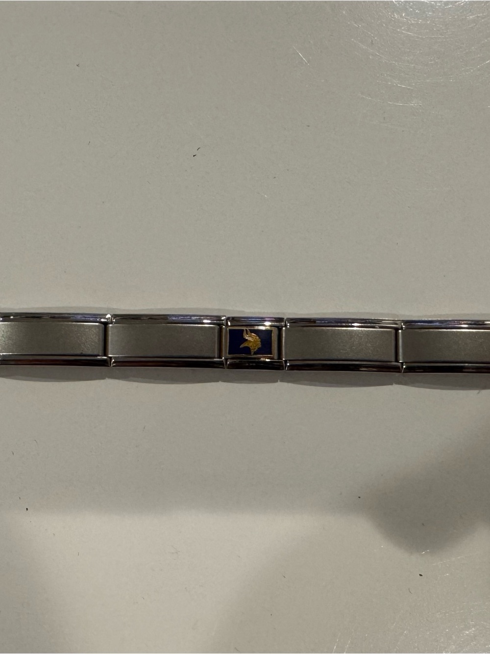 Minnesota Vikings Italian Charm Bracelet Stainless Steel Link adjustable 9mm Y2K